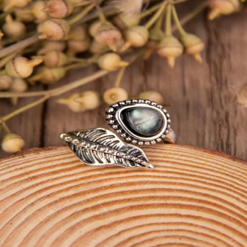 Moonstone Leaf Bypass Fashion Ring