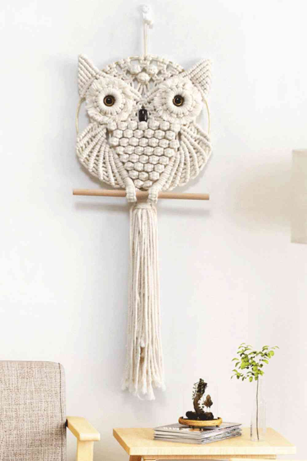 Hand-Woven Owl Macrame Wall Hanging Decoration