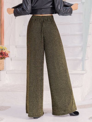 Ribbed Tied Wide Leg Pants