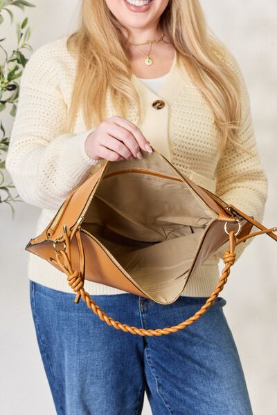 Zipper Detail Shoulder Bag with Pouch