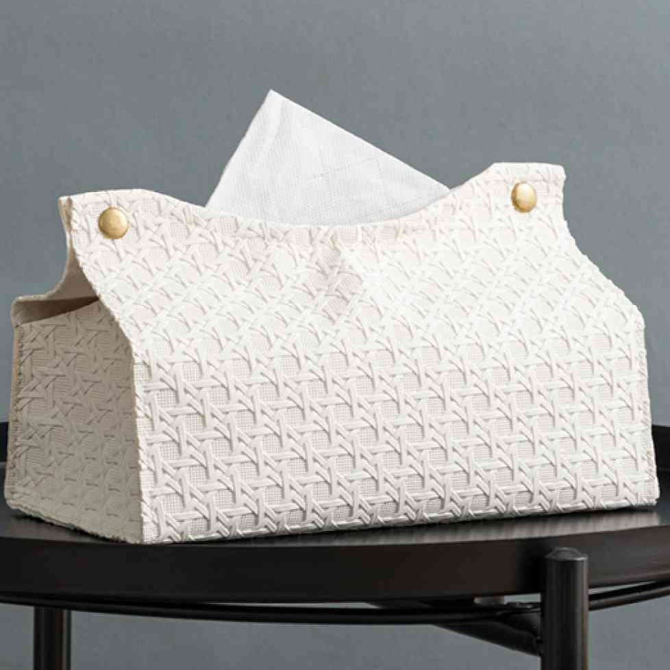 2-Pack Small Weave Decorative Tissue Box Covers