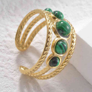 18K Gold Plated Nature Stone Open Ring