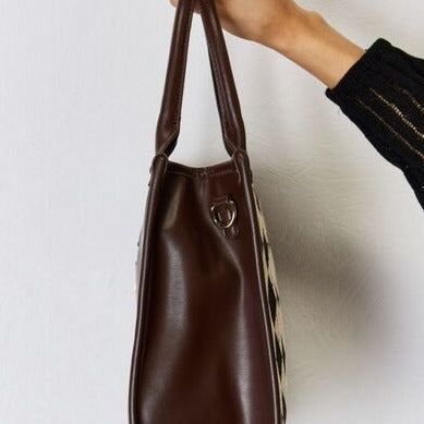 Argyle Pattern Leather Handbag
