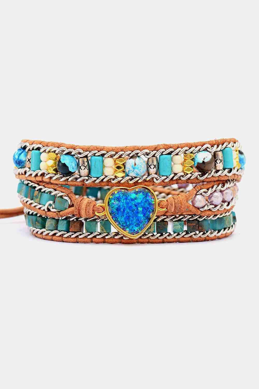 Multicolored Heart Layered Bracelet