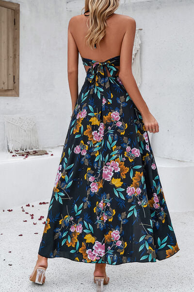 Floral Slit Tied Printed Dress